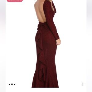 Lovely Day Liza Formal Ruffle Glitter Dress Evening Prom Floor Length Dress Gown